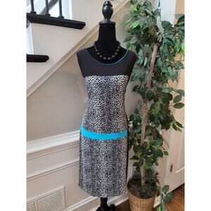 Chaus Blouse Women Size 2 L Black Blue Multicolor Floral Print Button Front